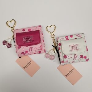 Juicy Couture Pink and White Cherry On Top wallet set